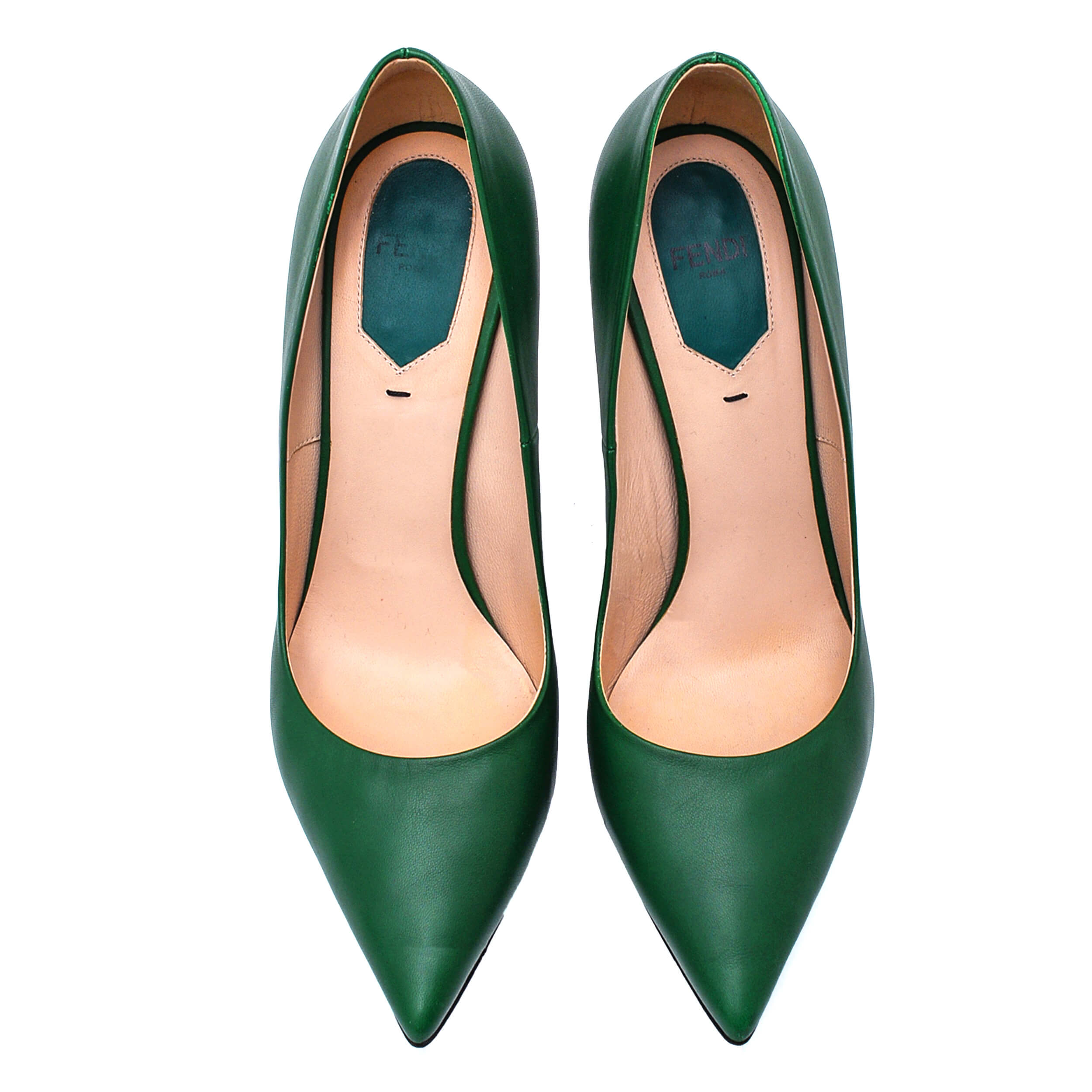 Fendi - Green Leather Classic Stiletto 37.5